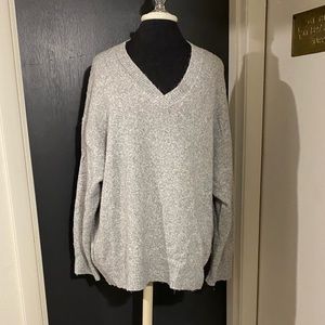 💜 Zara Oversized Gray V Neck Sweater 💚